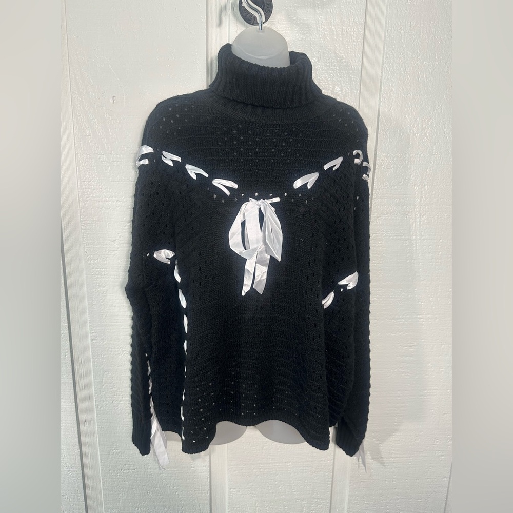 Generation K Black Womens Turtleneck Sweater Size 1X EUC